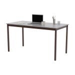 Table de r�union modulable rectangle - l. 140 x p. 70 cm - plateau gris - pieds brun