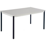 Table de r�union modulable rectangle - l. 140 x p. 70 cm - plateau gris - pieds noir