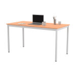 Table de r�union modulable rectangle - l. 140 x p. 70 cm - plateau h�tre - pieds blanc