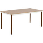 Table de runion modulable rectangle - l. 160 x p. 80 cm - plateau chne - pieds brun