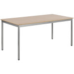 Table de r�union modulable rectangle - l. 160 x p. 80 cm - plateau ch�ne - pieds gris