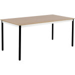 Table de r�union modulable rectangle - l. 160 x p. 80 cm - plateau ch�ne - pieds noir