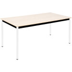 Table de runion modulable rectangle - l. 160 x p. 80 cm - plateau erable - pieds blanc