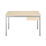 Table de runion modulable rectangle - l. 160 x p. 80 cm - plateau erable - pieds gris
