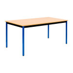 Table de r�union modulable rectangle - l. 160 x p. 80 cm - plateau h�tre - pieds bleu