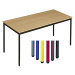 Table de r�union modulable rectangle - l. 160 x p. 80 cm - plateau h�tre - pieds brun