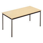 Table de runion modulable rectangle - l. 180 x p. 80 cm - plateau erable - pieds gris