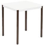 Table de r�union modulable rectangle - l. 70 x p. 60 cm - plateau blanc - pieds brun