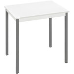 Table de r�union modulable rectangle - l. 70 x p. 60 cm - plateau blanc - pieds gris