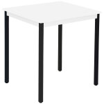 Table de r�union modulable rectangle - l. 70 x p. 60 cm - plateau blanc - pieds noir