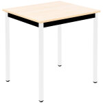 Table de runion modulable rectangle - l. 70 x p. 60 cm - plateau erable - pieds blanc