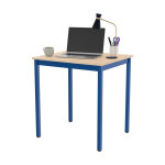 Table de runion modulable rectangle - l. 70 x p. 60 cm - plateau erable - pieds bleu