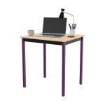 Table de runion modulable rectangle - l. 70 x p. 60 cm - plateau erable - pieds prune