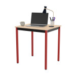 Table de runion modulable rectangle - l. 70 x p. 60 cm - plateau erable - pieds rouge