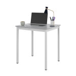 Table de r�union modulable rectangle - l. 70 x p. 60 cm - plateau gris - pieds blanc