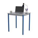 Table de r�union modulable rectangle - l. 70 x p. 60 cm - plateau gris - pieds bleu