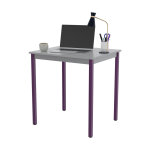 Table de r�union modulable rectangle - l. 70 x p. 60 cm - plateau gris - pieds prune