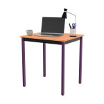 Table de r�union modulable rectangle - l. 70 x p. 60 cm - plateau h�tre - pieds prune