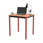 Table de r�union modulable rectangle - l. 70 x p. 60 cm - plateau h�tre - pieds rouge