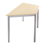 Table de réunion modulable trapèze - l. 120 x p. 60 cm - plateau erable - pieds aluminium Table de réunion modulable trapèze - l. 120 x p. 60 cm - plateau erable - pieds aluminium