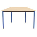 Table de runion modulable trapze - l. 120 x p. 60 cm - plateau erable - pieds bleu