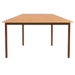 Table de r�union modulable trap�ze - l. 120 x p. 60 cm - plateau h�tre - pieds brun