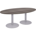 Table de runion ovale l. 200 x p. 120 cm - plateau cdre - pieds tulipe aluminium