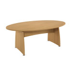 Table de réunion ovale l. 200 x p. 120 cm - plateau et pieds pleins hêtre Table de réunion ovale l. 200 x p. 120 cm - plateau et pieds pleins hêtre