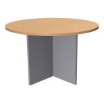 Table de réunion ronde 120 cm activity pied croix pleins aluminium - plateau hêtre Table de réunion ronde 120 cm activity pied croix pleins aluminium - plateau hêtre