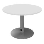 Table ronde 100 cm - pi�tement tulipe aluminium - plateau blanc