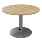 Table ronde 100 cm - pi�tement tulipe aluminium - plateau ch�ne nebraska