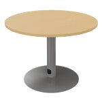 Table ronde 100 cm - pi�tement tulipe aluminium - plateau h�tre