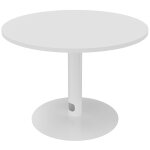 Table ronde 100 cm - pi�tement tulipe blanc - plateau blanc