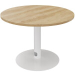 Table ronde 100 cm - piètement tulipe blanc - plateau chêne nebraska Table ronde 100 cm - piètement tulipe blanc - plateau chêne nebraska