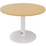 Table ronde 100 cm - pi�tement tulipe blanc - plateau h�tre