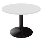 Table ronde 100 cm - pi�tement tulipe noir - plateau blanc