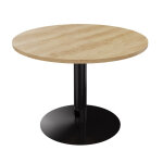 Table ronde 100 cm - pi�tement tulipe noir - plateau ch�ne nebraska