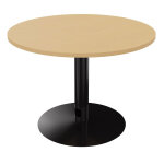 Table ronde 100 cm - pi�tement tulipe noir - plateau h�tre