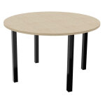 Table ronde 120 cm - 4 pieds mtal noir - plateau chne