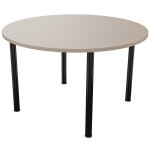 Table ronde 120 cm - 4 pieds tube noir - plateau argile Table ronde 120 cm - 4 pieds tube noir - plateau argile