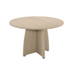 Table ronde 120 cm - pied croix panneau et plateau chêne Table ronde 120 cm - pied croix panneau et plateau chêne