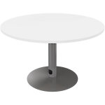 Table ronde 120 cm - pitement tulipe aluminium - plateau blanc