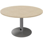 Table ronde 120 cm - pi�tement tulipe aluminium - plateau ch�ne