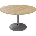 Table ronde 120 cm - pi�tement tulipe aluminium - plateau ch�ne nebraska