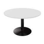 Table ronde 120 cm - piètement tulipe noir - plateau blanc Table ronde 120 cm - piètement tulipe noir - plateau blanc