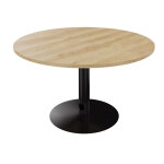 Table ronde 120 cm - piètement tulipe noir - plateau chêne nebraska Table ronde 120 cm - piètement tulipe noir - plateau chêne nebraska