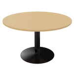 Table ronde 120 cm - pi�tement tulipe noir - plateau h�tre