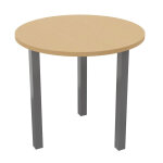 Table ronde 80 cm - 3 pieds m�tal aluminium - plateau h�tre