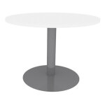 Table ronde 80cm blanc pieds tulipe aluminium