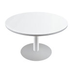 Table ronde actual � 100 cm - plateau blanc - pied tulipe blanc